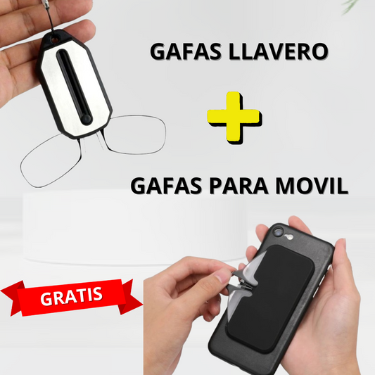 Gafas Plegables Ultra Compactas  2x1 (Llavero+Adhesivo Móvil)